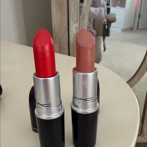 MAC Cosmetics Bold Red and Soft Nude Lipsticks Honey Love and Sweet Sakura